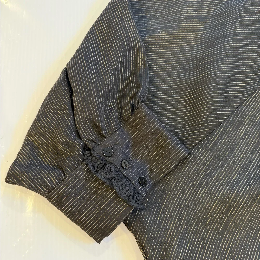Zara Black/ Gold Sheer Duster Cardigan - Picture 14 of 14